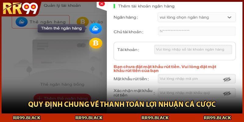 Quy định chung về thanh toán lợi nhuận cá cược